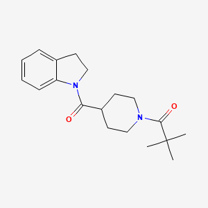 molecular formula C19H26N2O2 B4710212 1-{[1-(2,2-dimethylpropanoyl)-4-piperidinyl]carbonyl}indoline 