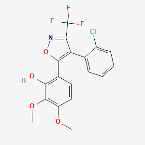 molecular formula C18H13ClF3NO4 B4710223 6-[4-(2-chlorophenyl)-3-(trifluoromethyl)-5-isoxazolyl]-2,3-dimethoxyphenol 