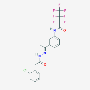 molecular formula C20H15ClF7N3O2 B4710233 N-(3-{N-[(2-chlorophenyl)acetyl]ethanehydrazonoyl}phenyl)-2,2,3,3,4,4,4-heptafluorobutanamide 