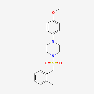 molecular formula C19H24N2O3S B4710236 1-(4-METHOXYPHENYL)-4-[(2-METHYLPHENYL)METHANESULFONYL]PIPERAZINE 