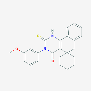 3-(3-methoxyphenyl)-2-thioxo-2,3-dihydro-1H-spiro[benzo[h]quinazoline-5,1'-cyclohexan]-4(6H)-one