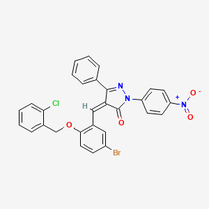 4-{5-bromo-2-[(2-chlorobenzyl)oxy]benzylidene}-2-(4-nitrophenyl)-5-phenyl-2,4-dihydro-3H-pyrazol-3-one