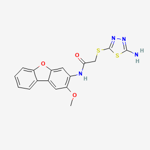 2-[(5-AMINO-1,3,4-THIADIAZOL-2-YL)SULFANYL]-N~1~-(2-METHOXYDIBENZO[B,D]FURAN-3-YL)ACETAMIDE