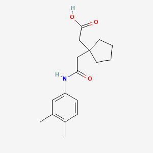 molecular formula C17H23NO3 B4710381 (1-{2-[(3,4-dimethylphenyl)amino]-2-oxoethyl}cyclopentyl)acetic acid 