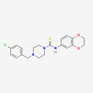 4-(4-chlorobenzyl)-N-(2,3-dihydro-1,4-benzodioxin-6-yl)-1-piperazinecarbothioamide