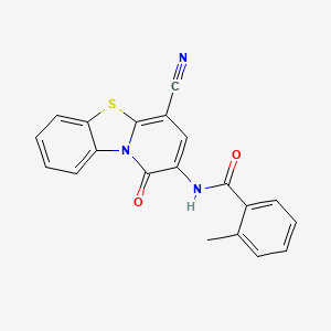 N-(4-cyano-1-oxo-1H-pyrido[2,1-b][1,3]benzothiazol-2-yl)-2-methylbenzamide