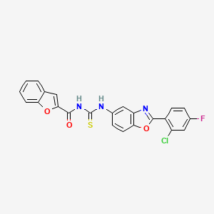 molecular formula C23H13ClFN3O3S B4710418 N-({[2-(2-chloro-4-fluorophenyl)-1,3-benzoxazol-5-yl]amino}carbonothioyl)-1-benzofuran-2-carboxamide 