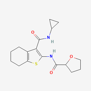 molecular formula C17H22N2O3S B4710431 N-[3-(CYCLOPROPYLCARBAMOYL)-4,5,6,7-TETRAHYDRO-1-BENZOTHIOPHEN-2-YL]TETRAHYDRO-2-FURANCARBOXAMIDE 