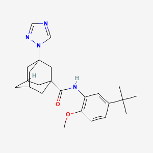 molecular formula C24H32N4O2 B4710448 N~1~-[5-(TERT-BUTYL)-2-METHOXYPHENYL]-3-(1H-1,2,4-TRIAZOL-1-YL)-1-ADAMANTANECARBOXAMIDE 