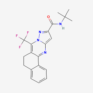 molecular formula C20H19F3N4O B4710463 N-(tert-butyl)-7-(trifluoromethyl)-5,6-dihydrobenzo[h]pyrazolo[5,1-b]quinazoline-10-carboxamide 