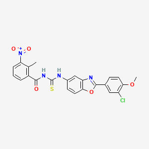 molecular formula C23H17ClN4O5S B4710475 N-({[2-(3-chloro-4-methoxyphenyl)-1,3-benzoxazol-5-yl]amino}carbonothioyl)-2-methyl-3-nitrobenzamide 