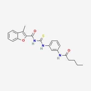 3-methyl-N-({[3-(pentanoylamino)phenyl]amino}carbonothioyl)-1-benzofuran-2-carboxamide