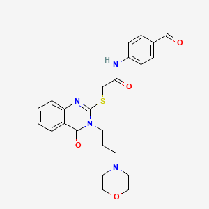 N-(4-acetylphenyl)-2-({3-[3-(4-morpholinyl)propyl]-4-oxo-3,4-dihydro-2-quinazolinyl}thio)acetamide