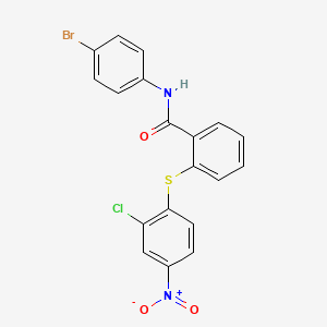 molecular formula C19H12BrClN2O3S B4710524 N-(4-bromophenyl)-2-[(2-chloro-4-nitrophenyl)thio]benzamide 