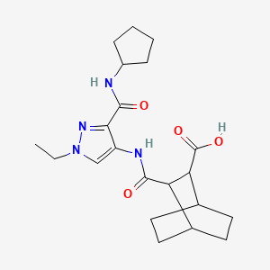 3-[({3-[(cyclopentylamino)carbonyl]-1-ethyl-1H-pyrazol-4-yl}amino)carbonyl]bicyclo[2.2.2]octane-2-carboxylic acid