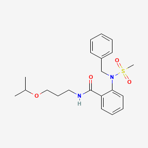 molecular formula C21H28N2O4S B4710584 2-[benzyl(methylsulfonyl)amino]-N-(3-isopropoxypropyl)benzamide 