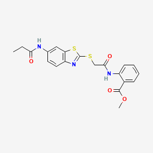 Methyl 2-[({[6-(propanoylamino)-1,3-benzothiazol-2-yl]sulfanyl}acetyl)amino]benzoate