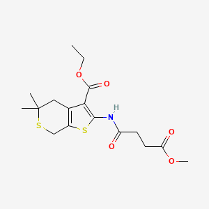 ethyl 2-[(4-methoxy-4-oxobutanoyl)amino]-5,5-dimethyl-4,7-dihydro-5H-thieno[2,3-c]thiopyran-3-carboxylate