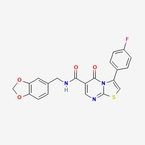 N-(1,3-benzodioxol-5-ylmethyl)-3-(4-fluorophenyl)-5-oxo-5H-[1,3]thiazolo[3,2-a]pyrimidine-6-carboxamide