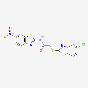 2-[(5-chloro-1,3-benzothiazol-2-yl)thio]-N-(6-nitro-1,3-benzothiazol-2-yl)acetamide