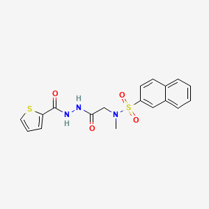 molecular formula C18H17N3O4S2 B4710623 N-methyl-N-{2-oxo-2-[2-(2-thienylcarbonyl)hydrazino]ethyl}-2-naphthalenesulfonamide 