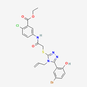 molecular formula C22H20BrClN4O4S B4710651 ethyl 5-[({[4-allyl-5-(5-bromo-2-hydroxyphenyl)-4H-1,2,4-triazol-3-yl]thio}acetyl)amino]-2-chlorobenzoate 