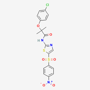 2-(4-chlorophenoxy)-2-methyl-N-{5-[(4-nitrophenyl)sulfonyl]-1,3-thiazol-2-yl}propanamide