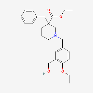 molecular formula C25H33NO4 B4710659 ethyl 3-benzyl-1-[4-ethoxy-3-(hydroxymethyl)benzyl]-3-piperidinecarboxylate 