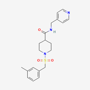 molecular formula C20H25N3O3S B4710665 1-[(3-methylbenzyl)sulfonyl]-N-(4-pyridinylmethyl)-4-piperidinecarboxamide 