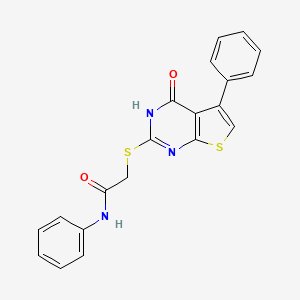 2-[(4-hydroxy-5-phenylthieno[2,3-d]pyrimidin-2-yl)thio]-N-phenylacetamide