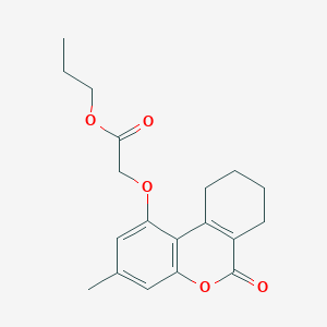 molecular formula C19H22O5 B4710704 propyl [(3-methyl-6-oxo-7,8,9,10-tetrahydro-6H-benzo[c]chromen-1-yl)oxy]acetate 