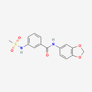 molecular formula C15H14N2O5S B4710709 N-1,3-benzodioxol-5-yl-3-[(methylsulfonyl)amino]benzamide 