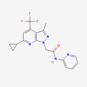 2-[6-CYCLOPROPYL-3-METHYL-4-(TRIFLUOROMETHYL)-1H-PYRAZOLO[3,4-B]PYRIDIN-1-YL]-N~1~-(2-PYRIDYL)ACETAMIDE