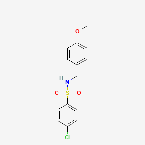 molecular formula C15H16ClNO3S B4710740 4-chloro-N-(4-ethoxybenzyl)benzenesulfonamide 