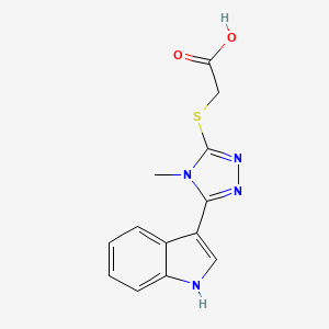 molecular formula C13H12N4O2S B4710747 {[5-(1H-INDOL-3-YL)-4-METHYL-1,2,4-TRIAZOL-3-YL]SULFANYL}ACETIC ACID 