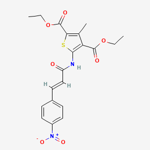 molecular formula C20H20N2O7S B4710772 diethyl 3-methyl-5-{[3-(4-nitrophenyl)acryloyl]amino}-2,4-thiophenedicarboxylate 