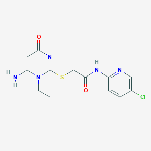 2-{[6-amino-4-oxo-1-(prop-2-en-1-yl)-1,4-dihydropyrimidin-2-yl]sulfanyl}-N-(5-chloropyridin-2-yl)acetamide