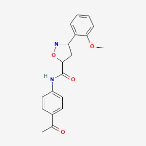 N-(4-acetylphenyl)-3-(2-methoxyphenyl)-4,5-dihydro-5-isoxazolecarboxamide