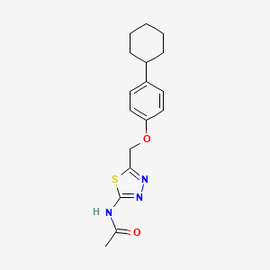 N-{5-[(4-cyclohexylphenoxy)methyl]-1,3,4-thiadiazol-2-yl}acetamide