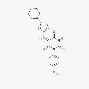 (5E)-1-(4-Ethoxyphenyl)-5-{[5-(piperidin-1-YL)furan-2-YL]methylidene}-2-sulfanylidene-1,3-diazinane-4,6-dione