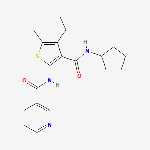 N-[3-(cyclopentylcarbamoyl)-4-ethyl-5-methylthiophen-2-yl]pyridine-3-carboxamide