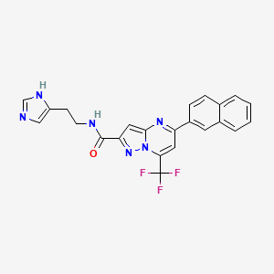 molecular formula C23H17F3N6O B4710871 N-[2-(1H-imidazol-4-yl)ethyl]-5-(2-naphthyl)-7-(trifluoromethyl)pyrazolo[1,5-a]pyrimidine-2-carboxamide 