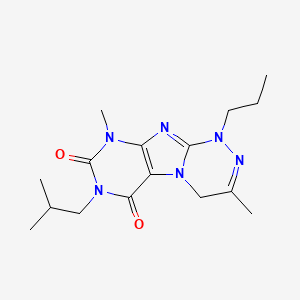 molecular formula C16H24N6O2 B4710875 7-isobutyl-3,9-dimethyl-1-propyl-1,4-dihydro[1,2,4]triazino[3,4-f]purine-6,8(7H,9H)-dione 