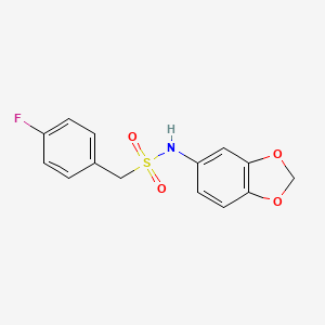 molecular formula C14H12FNO4S B4710928 N-(1,3-benzodioxol-5-yl)-1-(4-fluorophenyl)methanesulfonamide 