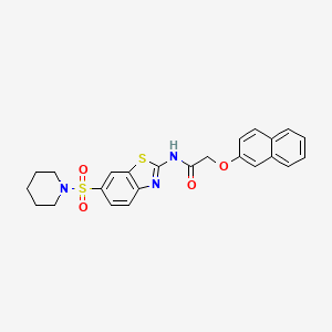 2-(2-naphthyloxy)-N-[6-(1-piperidinylsulfonyl)-1,3-benzothiazol-2-yl]acetamide