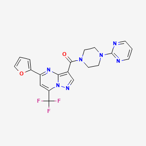 molecular formula C20H16F3N7O2 B4710963 [5-(2-FURYL)-7-(TRIFLUOROMETHYL)PYRAZOLO[1,5-A]PYRIMIDIN-3-YL][4-(2-PYRIMIDINYL)PIPERAZINO]METHANONE 