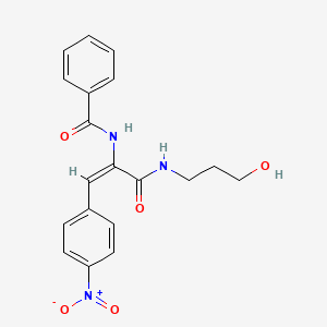 N-[(E)-3-(3-hydroxypropylamino)-1-(4-nitrophenyl)-3-oxoprop-1-en-2-yl]benzamide