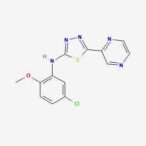 molecular formula C13H10ClN5OS B4710994 N-(5-chloro-2-methoxyphenyl)-5-(2-pyrazinyl)-1,3,4-thiadiazol-2-amine 