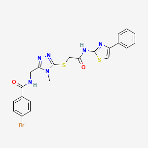 molecular formula C22H19BrN6O2S2 B4711039 4-bromo-N-{[4-methyl-5-({2-oxo-2-[(4-phenyl-1,3-thiazol-2-yl)amino]ethyl}thio)-4H-1,2,4-triazol-3-yl]methyl}benzamide 