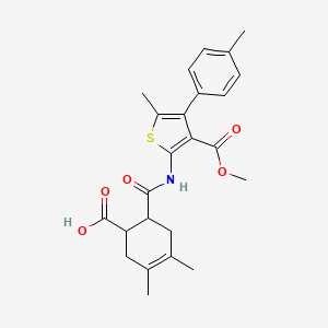 6-{[3-(Methoxycarbonyl)-5-methyl-4-(4-methylphenyl)thiophen-2-yl]carbamoyl}-3,4-dimethylcyclohex-3-ene-1-carboxylic acid